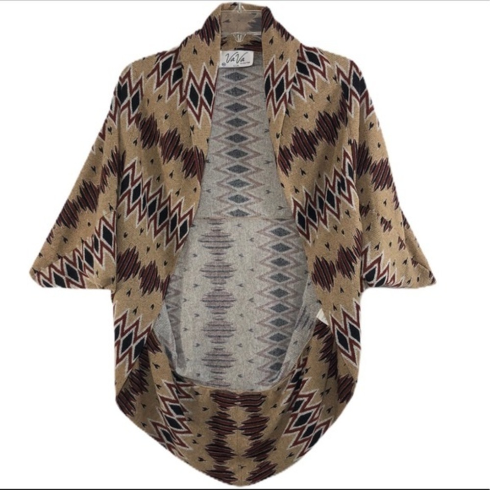 Va Va by Joy Han Boho Batwing Open Cardigan